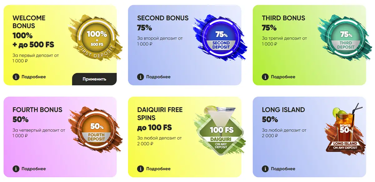 Бонусы и акции для игроков